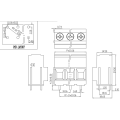 Tipo de parafuso de inclinação de 10,16 mm Termo de PCB Bloco de alta corrente Terminal de corrente